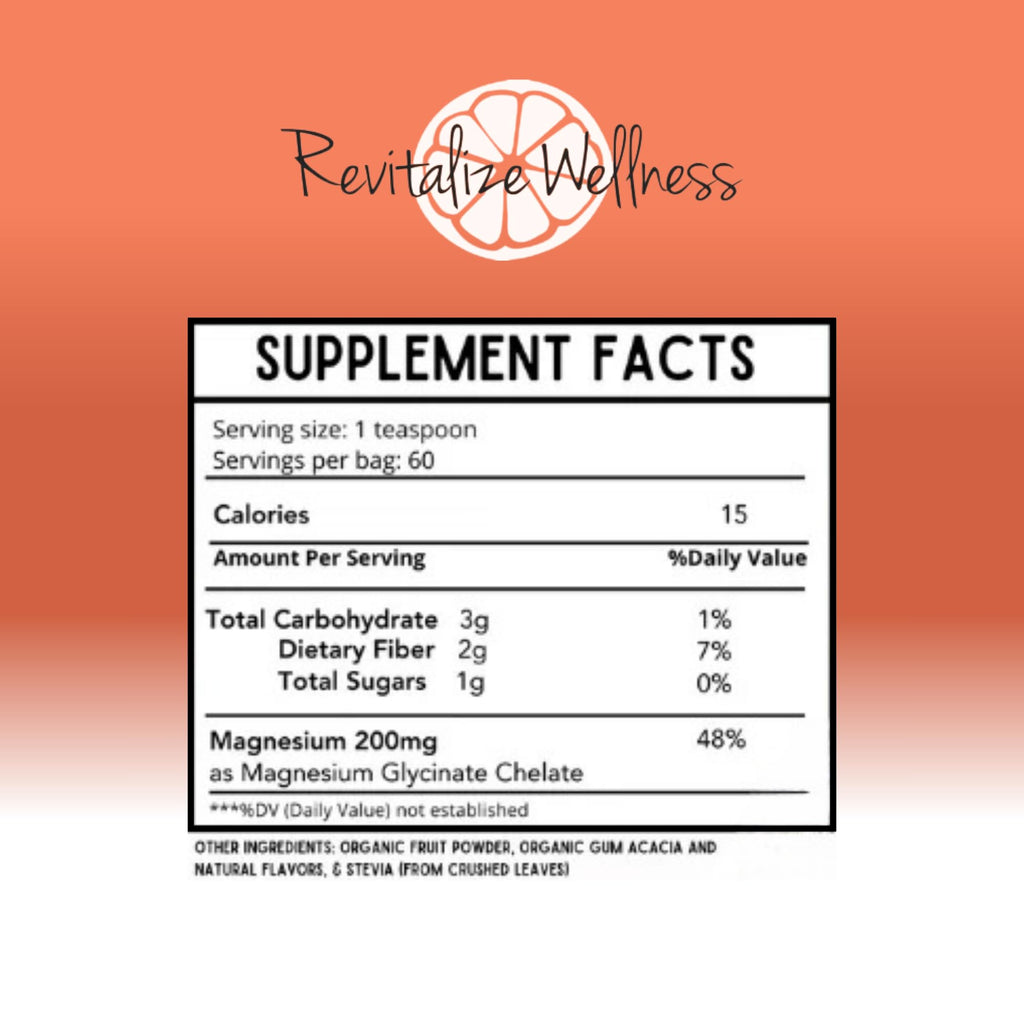 Revitalize Mag Defense Powder: 200 mg Magnesium Glycinate, 60 Servings