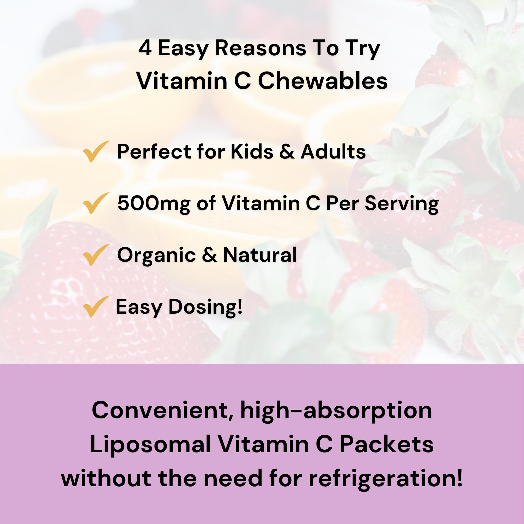 Revitalize Wellness Vitamin C Chewables - 500 mg per Serving | Berry Blast (60 Servings)