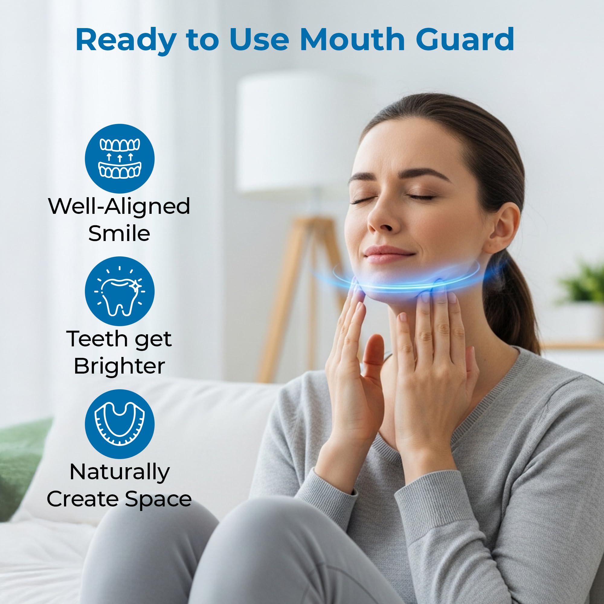 Reviv Mouth Guard for Grinding Teeth at Night - Food-Grade Silicone Night Guard (Large Blue)