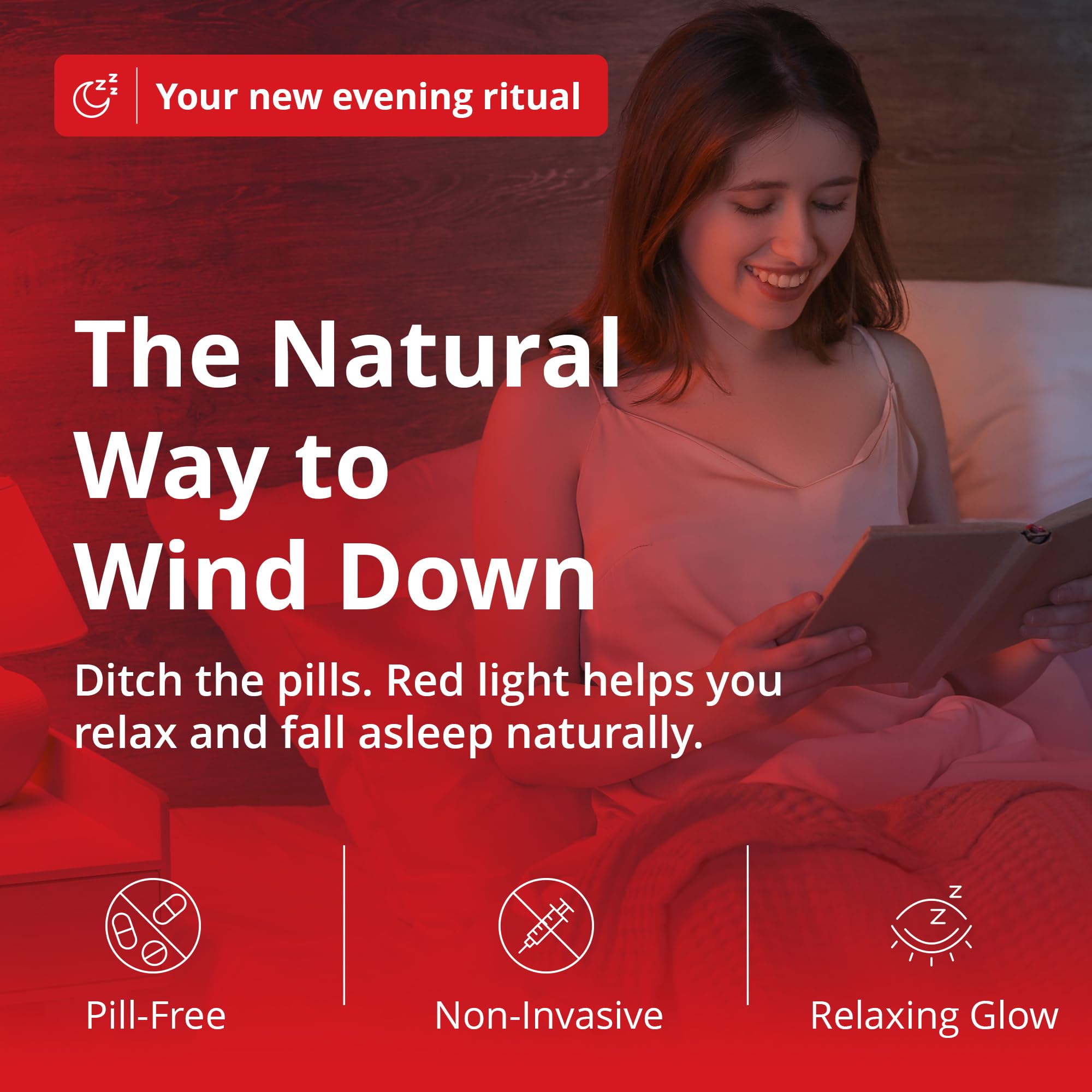 Revive - 670nm Red Light Bulb by Gamma - Sleep Therapy - Melatonin Promoting Natural Sleep Aid