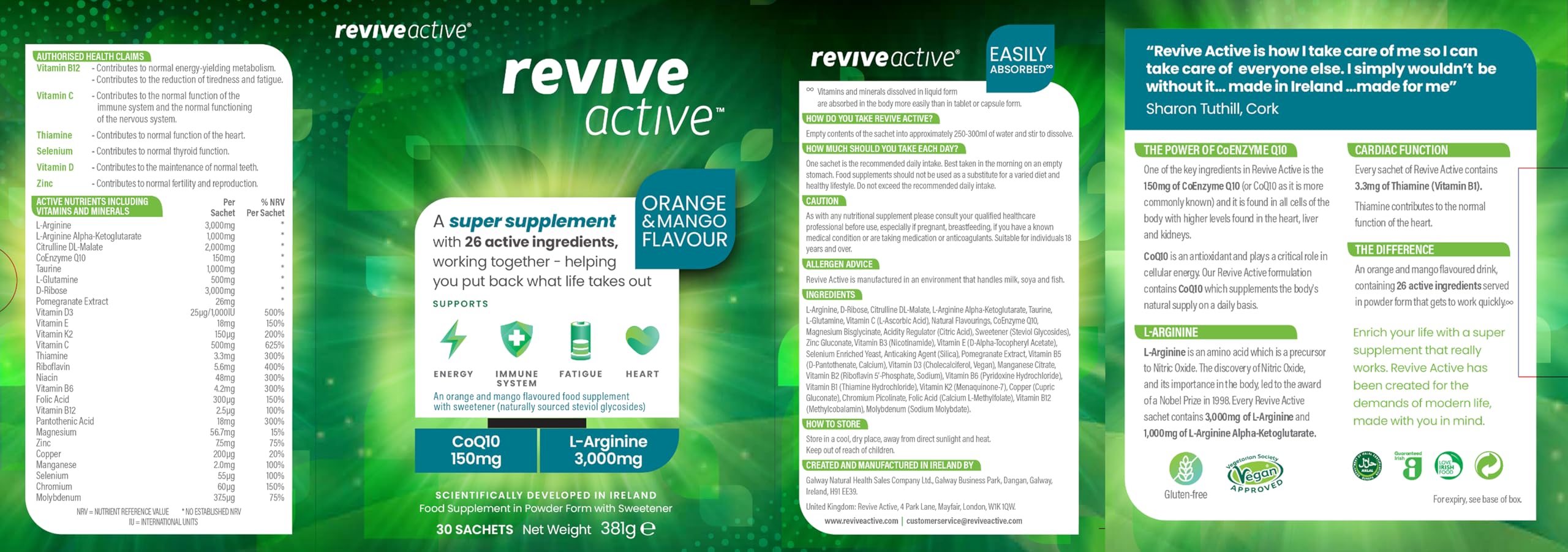 REVIVE ACTIVE Vitamin Mineral and Amino Complex - 30 Day, 30 Sachets