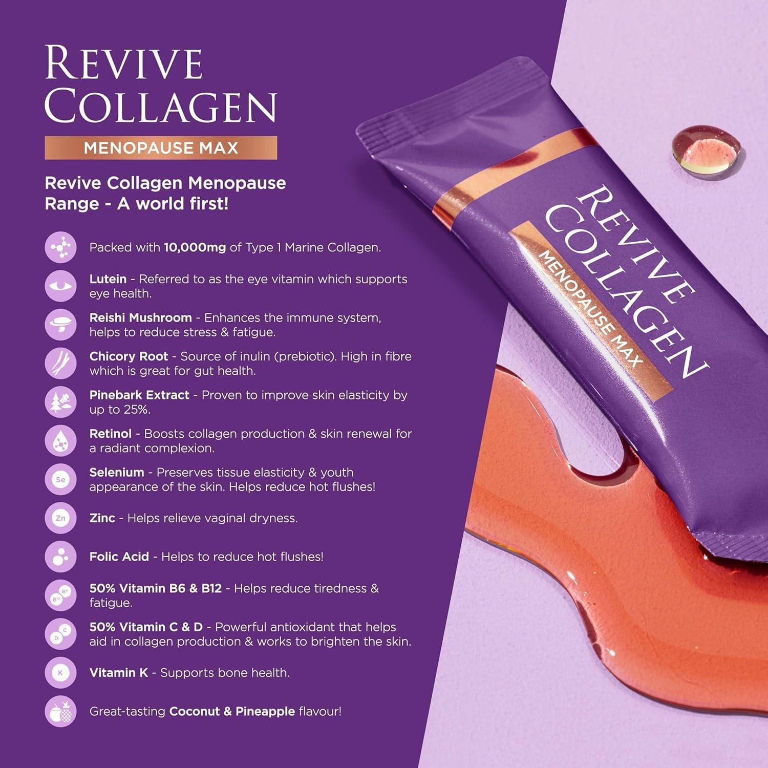 Revive Collagen Menopause Drink (14 Days) – Menopause Max | High-Strength Marine Collagen