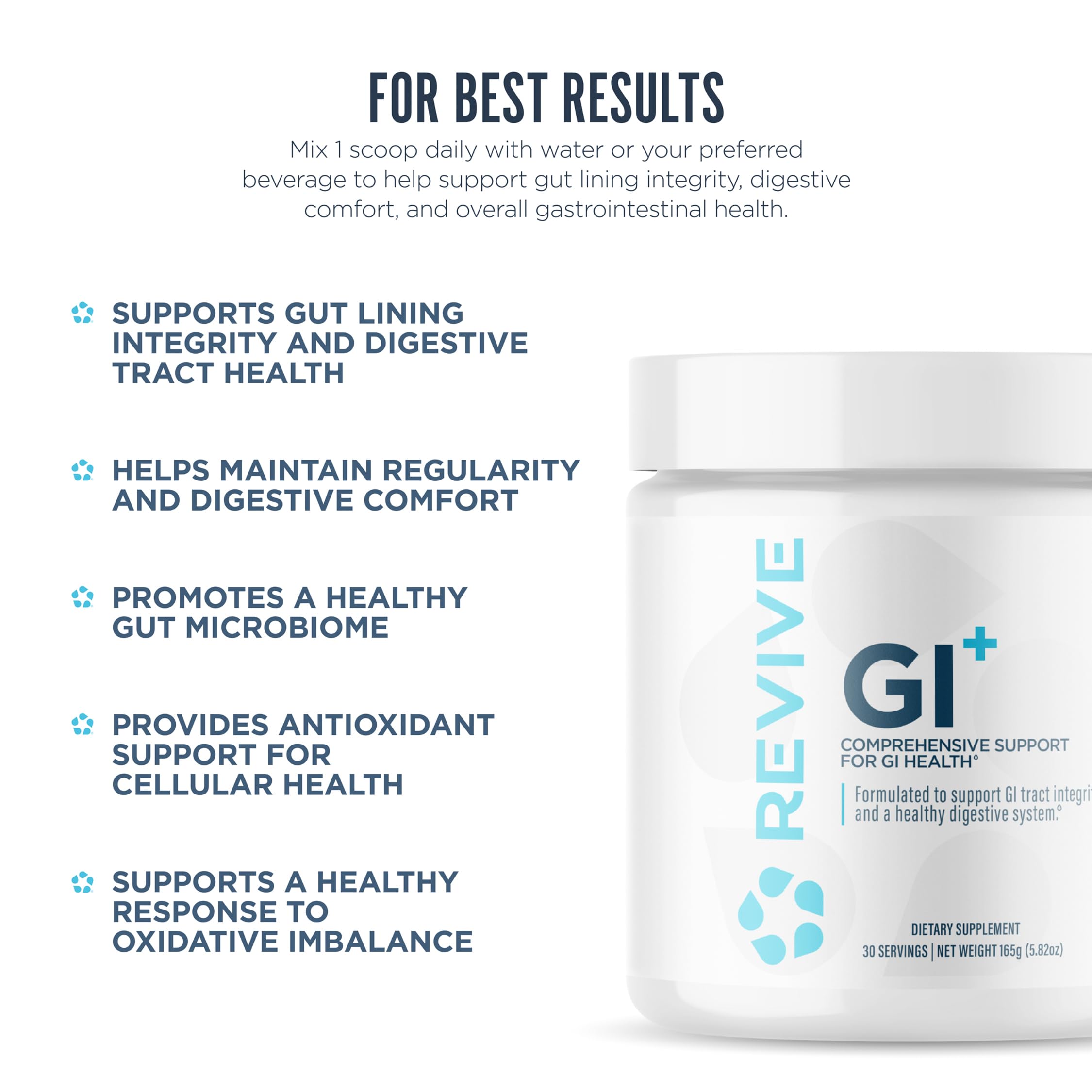 Revive MD GI Plus Digestive Health Supplement – 30 Servings, Gluten-Free, Gut Support