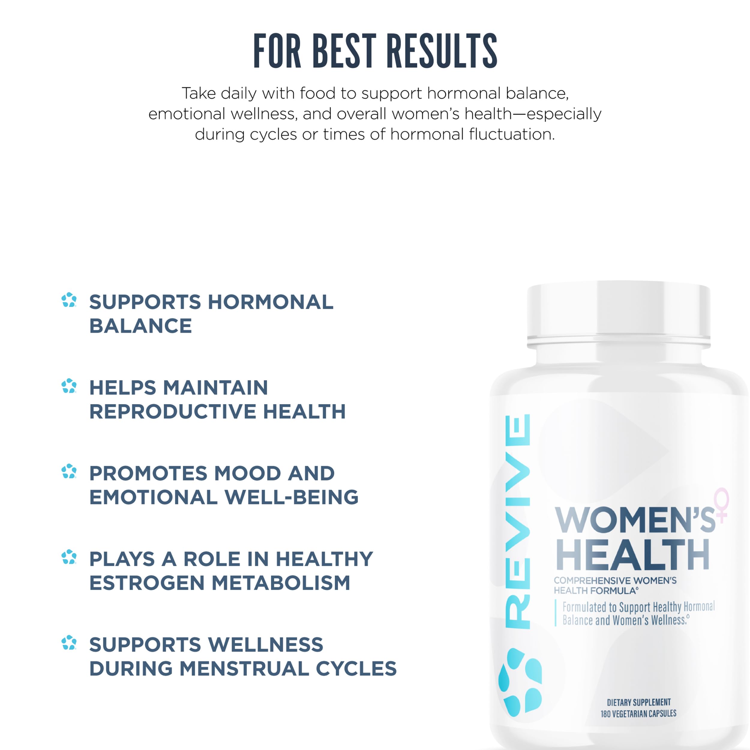 Revive MD Hormone Balance for Women – Hormone Support Supplement (180 Capsules)