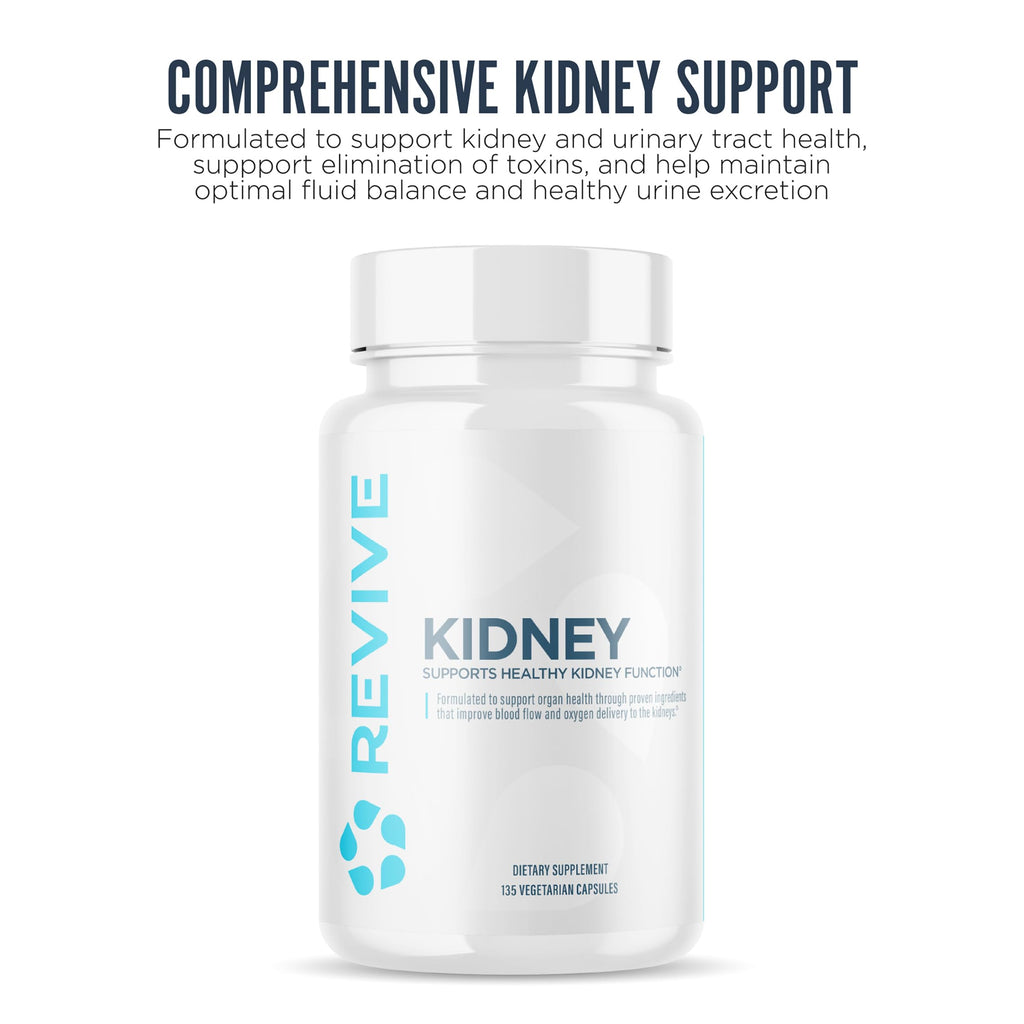 Revive MD Kidney Support – Plant-Based Kidney Detox Capsules | 135 Vegetarian Capsules (45 Servings)