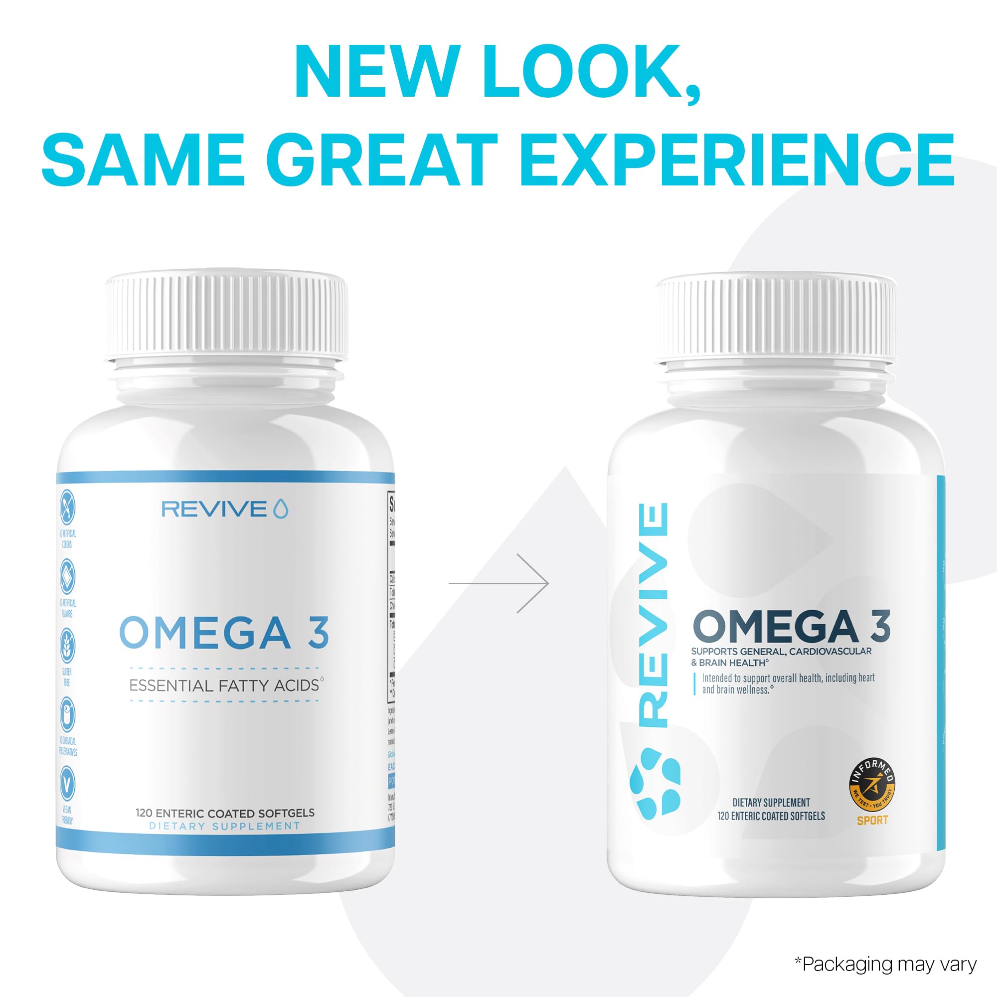 Revive MD Omega-3 Fish Oil Softgels – EPA & DHA for Heart, Brain & Joints | Vegan-Friendly, Gluten-Free (120 Softgels, 60 Servings)