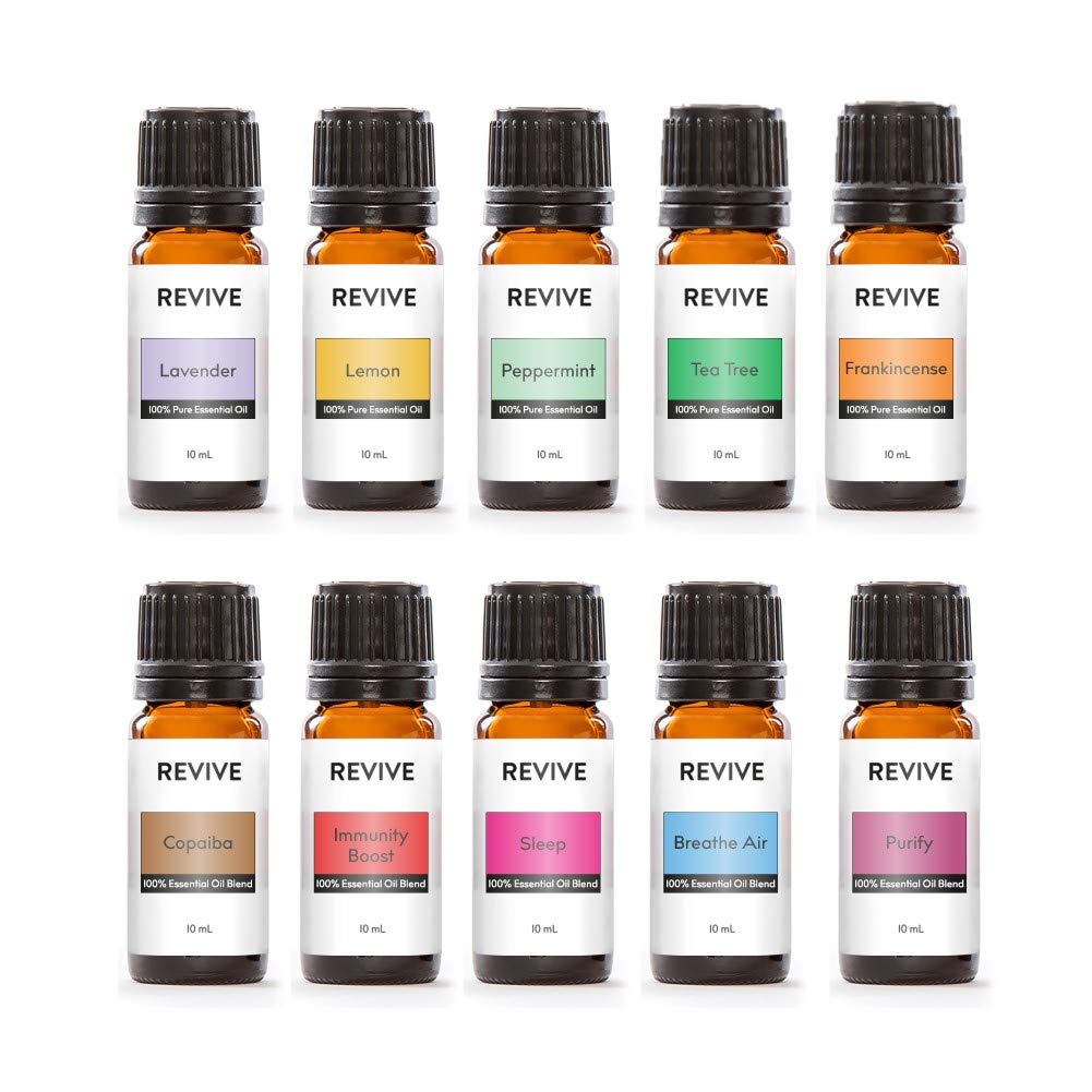Starter Kit by Revive Essential Oils – 100% Pure Therapeutic Grade Oils for Diffuser and Massage