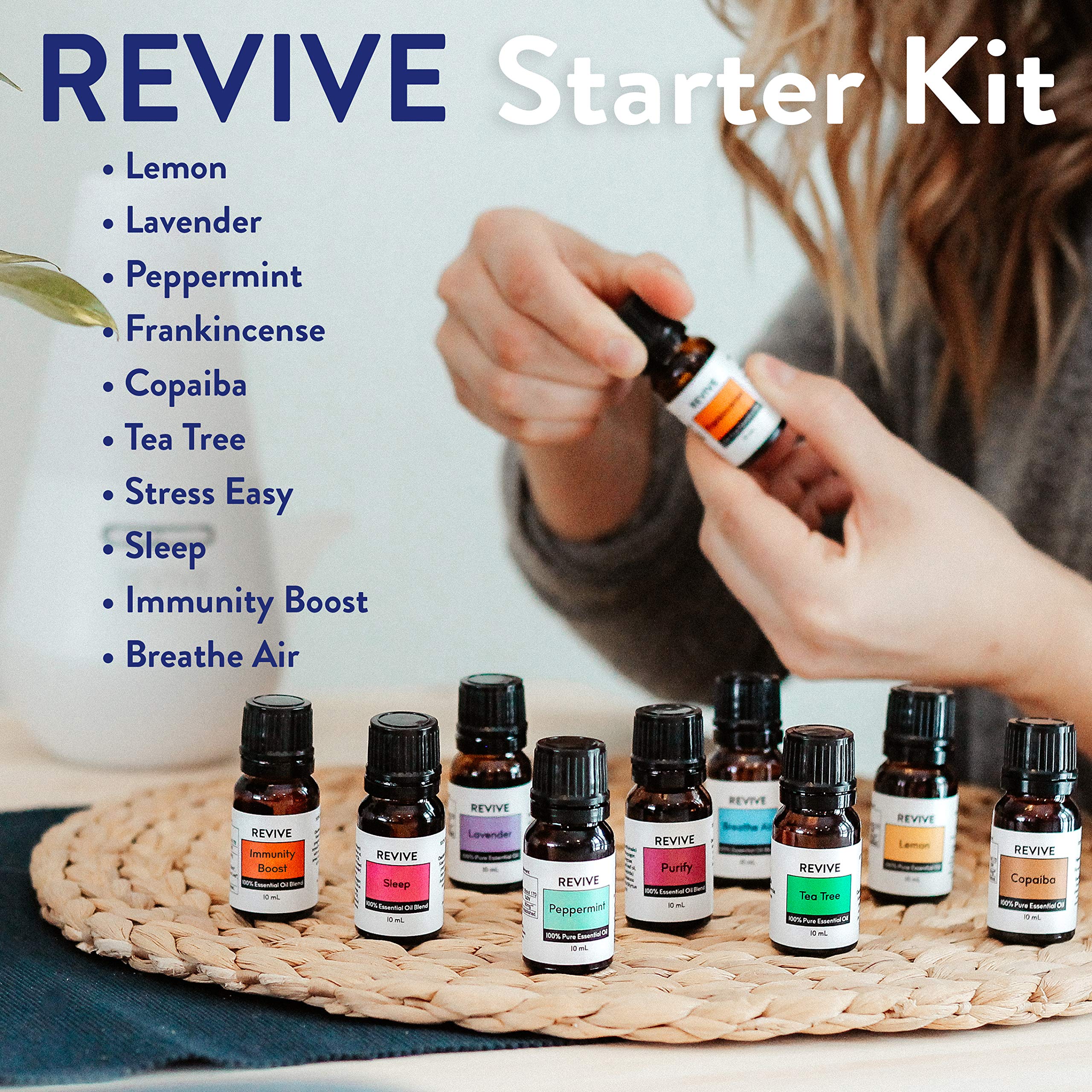 Starter Kit by Revive Essential Oils – 100% Pure Therapeutic Grade Oils for Diffuser and Massage