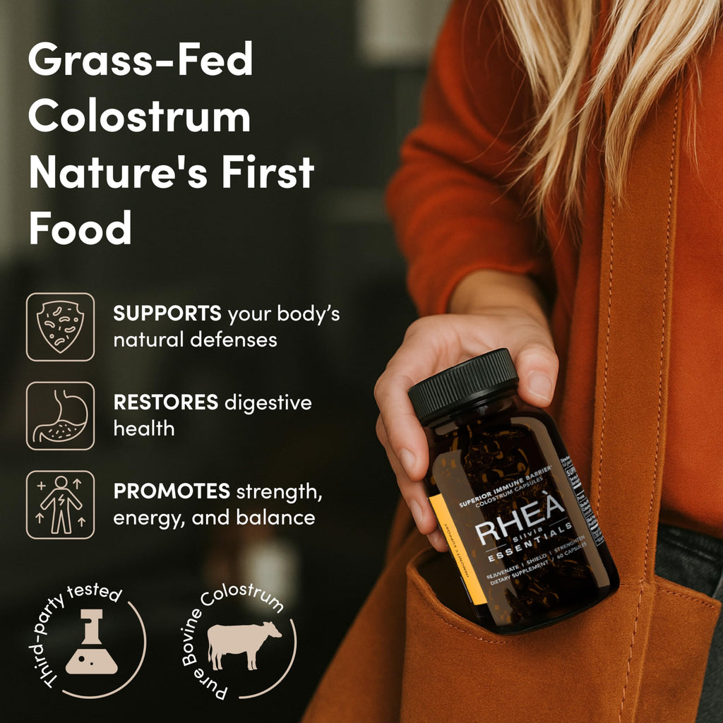 RHEASILVIA Rhea Bovine Colostrum Capsules for Women | Gut Health, Immune Support, Digestive Wellness