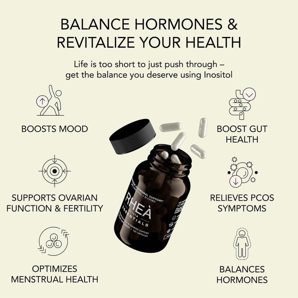 Rhea Myo-Inositol & D-Chiro Inositol for Women | 40:1 Ratio, Hormonal Balance & Ovarian Health | 30 Servings