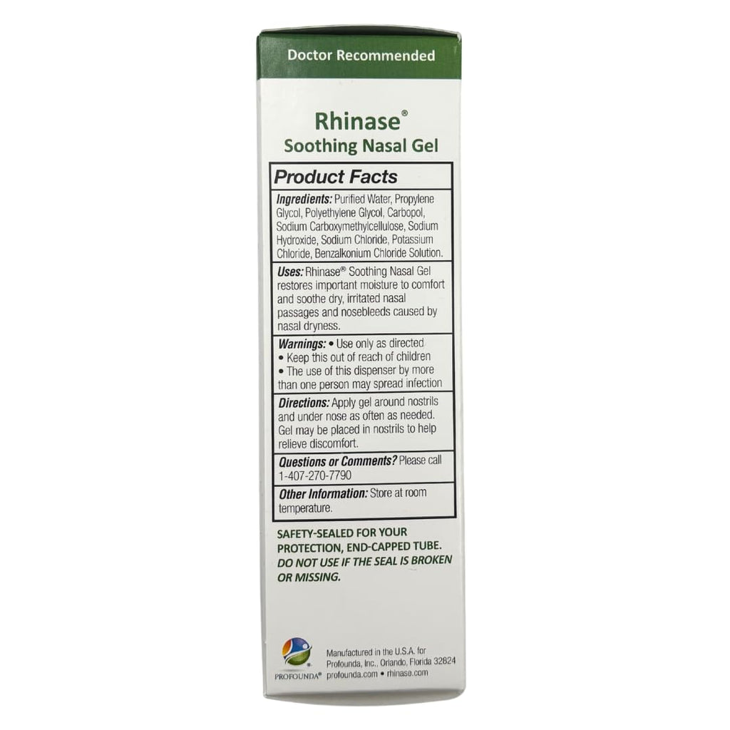 Rhinase Allergy Relief Nasal Gel – Dual Salt, Steroid-Free Moisturizing Gel (1 oz)
