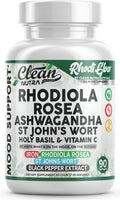 RhodiGlow Mood Support - Rhodiola, Ashwagandha & St. John's Wort | Clean Nutra
