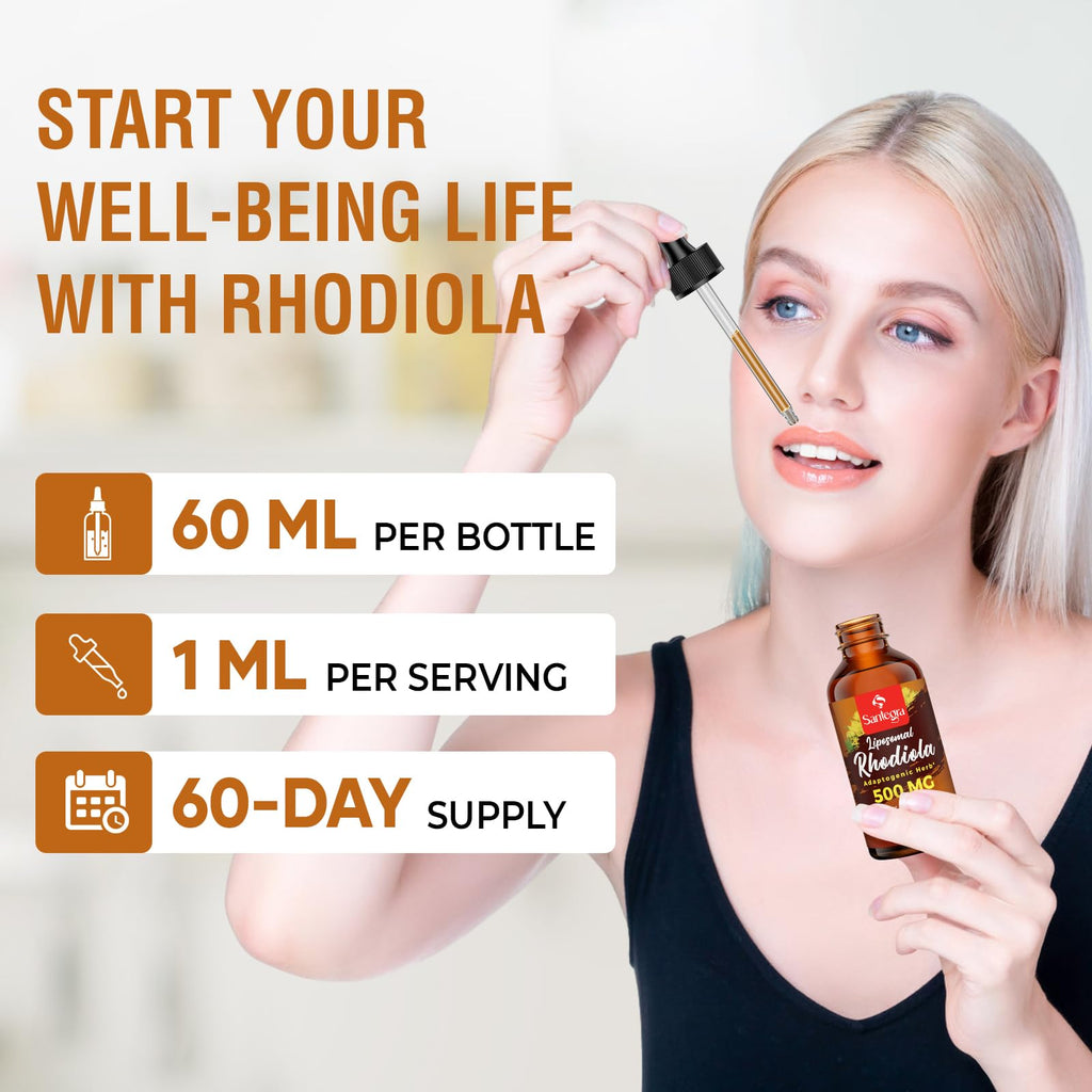 57,000 MG Liposomal Rhodiola Rosea with Ashwagandha – Liquid 120 ml | High Absorption, Vegan & Sugar/Gluten-Free