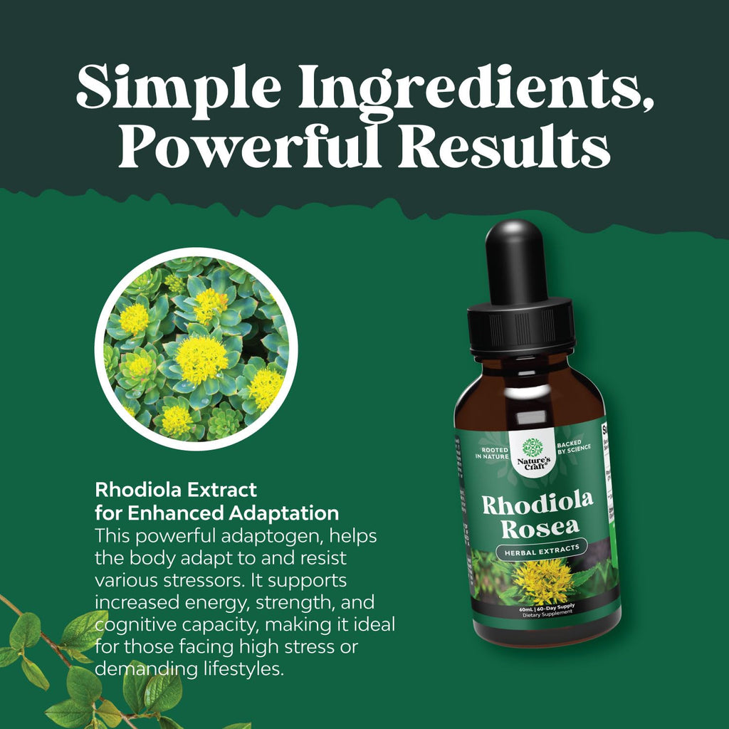 Rhodiola Rosea Tincture - High Potency for Stress & Mood (120 Servings)