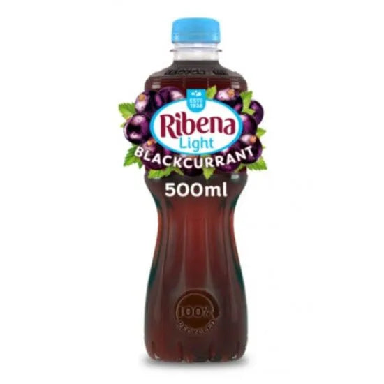 12 x Ribena Blackcurrant Juice Drink No Added Sugar 500Ml