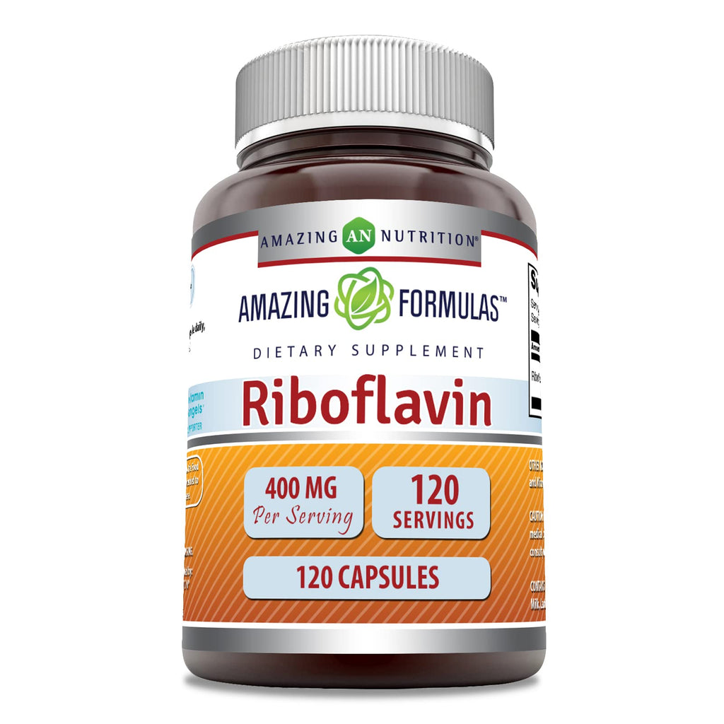Amazing Formulas Riboflavin 400mg – 120 Capsules | Non-GMO, Gluten Free, Made in USA
