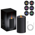 Rican Car Diffuser – Black 100ml USB-C Humidifier with Flame LED, Portable Aromatherapy Diffuser