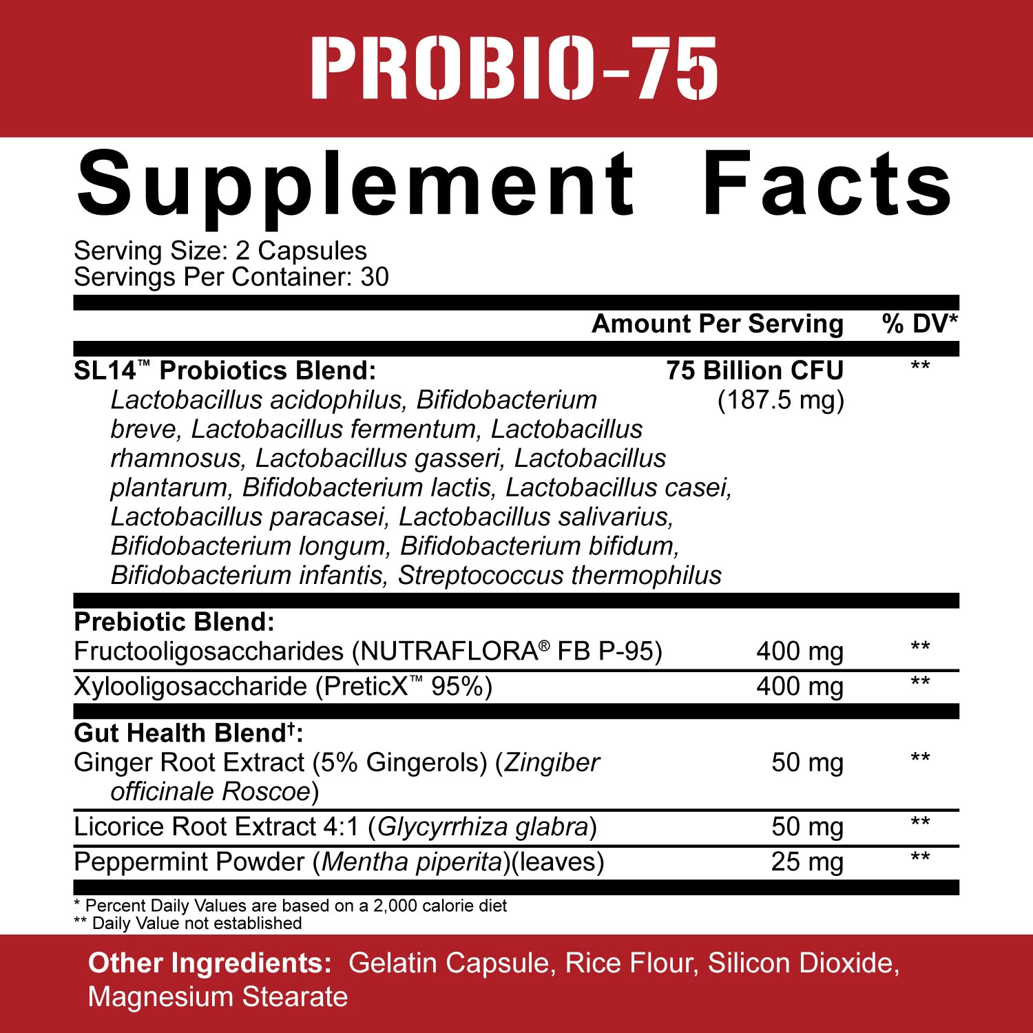 5% Nutrition Rich Piana Digestive Defender | Probio-75 & Digestive Enzymes | 120 Gelatin Capsules