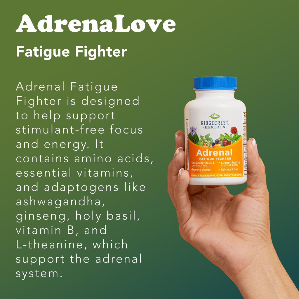 RidgeCrest Herbals AdrenaLove - Stress & Energy Support with Adaptogens (60 Vegan Caps, 30 Serv)