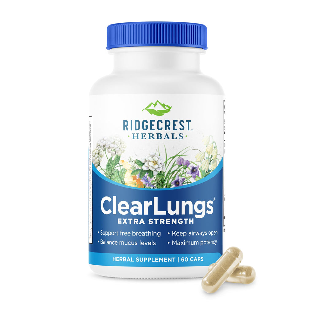 RidgeCrest ClearLungs Extra Strength – Natural Lung & Respiratory Support (60 Caps, 30 Serv)