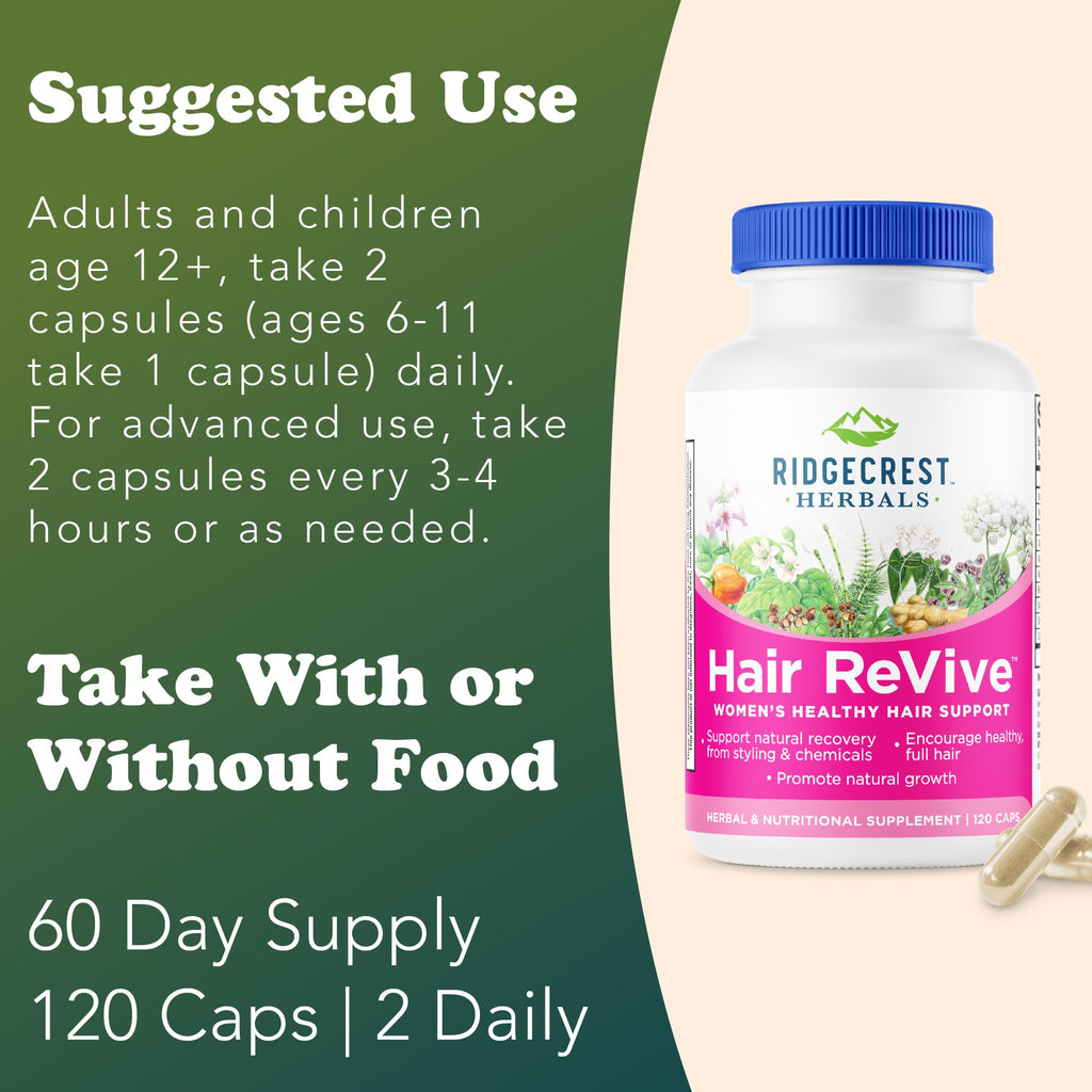 RidgeCrest Hair ReVive: Nutritional Hair Vitamins with Biotin 6000mcg