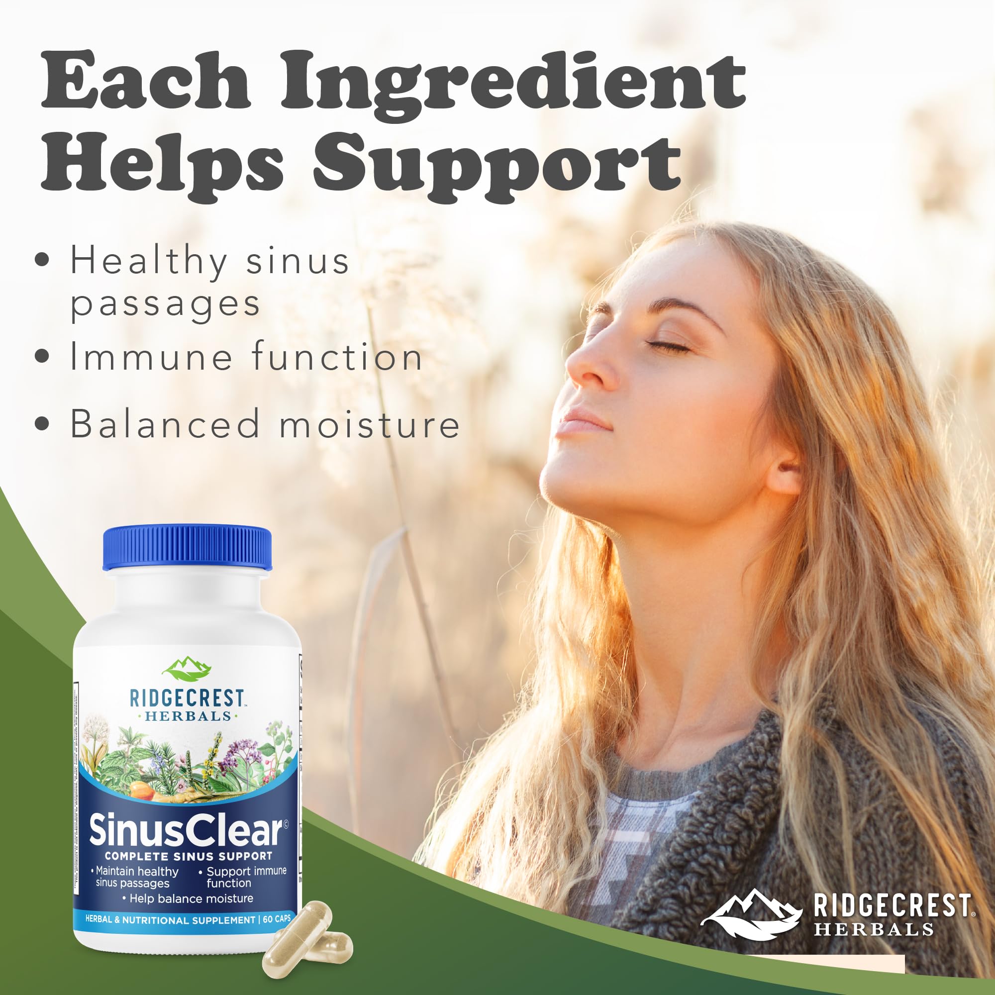 RidgeCrest SinusClear – Complete Sinus & Nasal Health (60 Veg Caps)