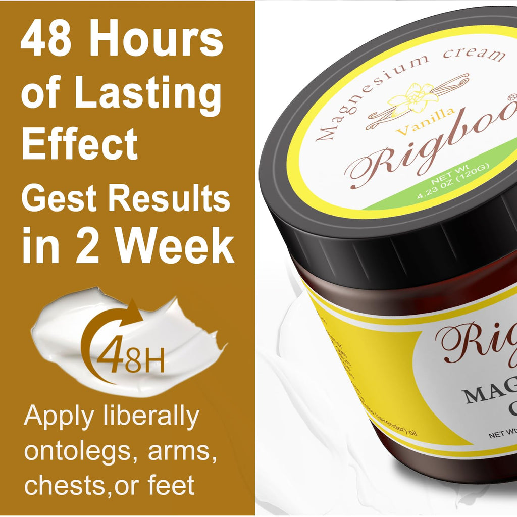 RIGBOO Magnesium Cream for Sleep – Fast-Absorbing Sleep Lotion (Vanilla)