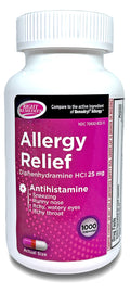 RIGHT REMEDIES Allergy Relief - Diphenhydramine HCl 25 mg, 1000 Capsules