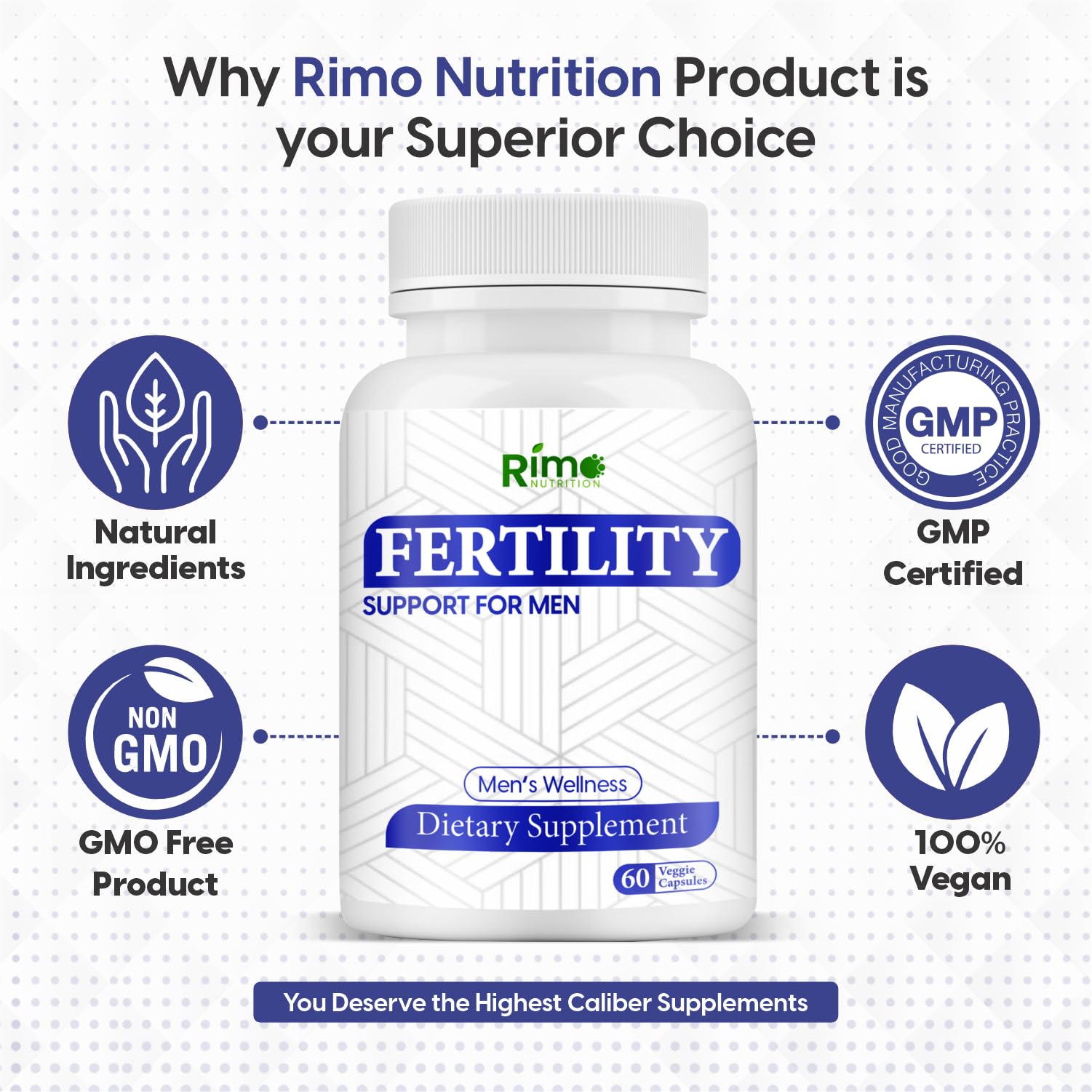 Rimo Nutrition Men's Fertility Support, 60 Capsules