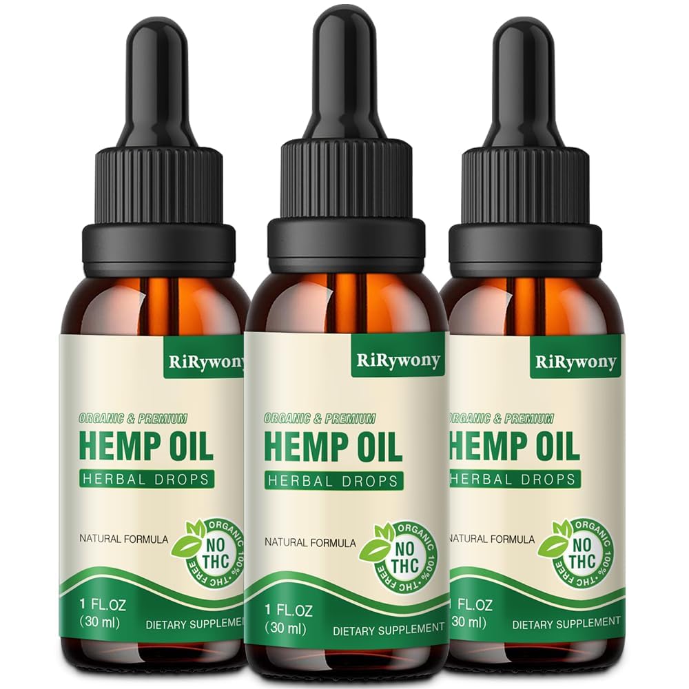 (3-Pack) High Potency Hemp Oil 25,000 Max Strength - Organic, Vegan, Non-GMO