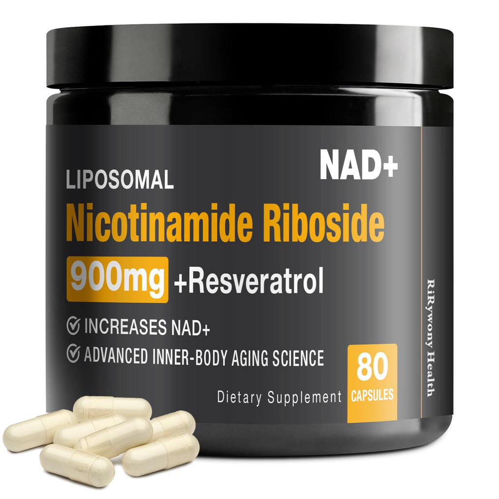 RiRywony Health NAD Supplement – NAD+ with NR, Resveratrol & Quercetin 900mg (80 capsules)