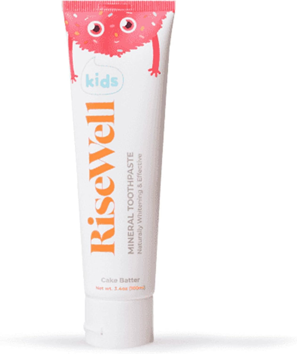 RiseWell Kids Mineral Toothpaste - Hydroxyapatite Toothpaste for Kids - No Fluoride, All Natural - Cake Batter Flavor - 3.4 oz