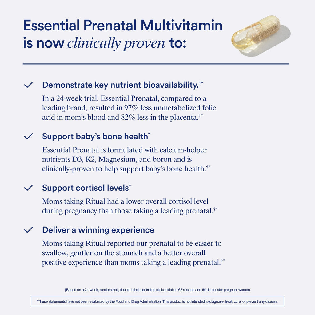 Ritual Essential for Women Prenatal Multivitamin – Vegan, Non-GMO, Citrus, 30 Days
