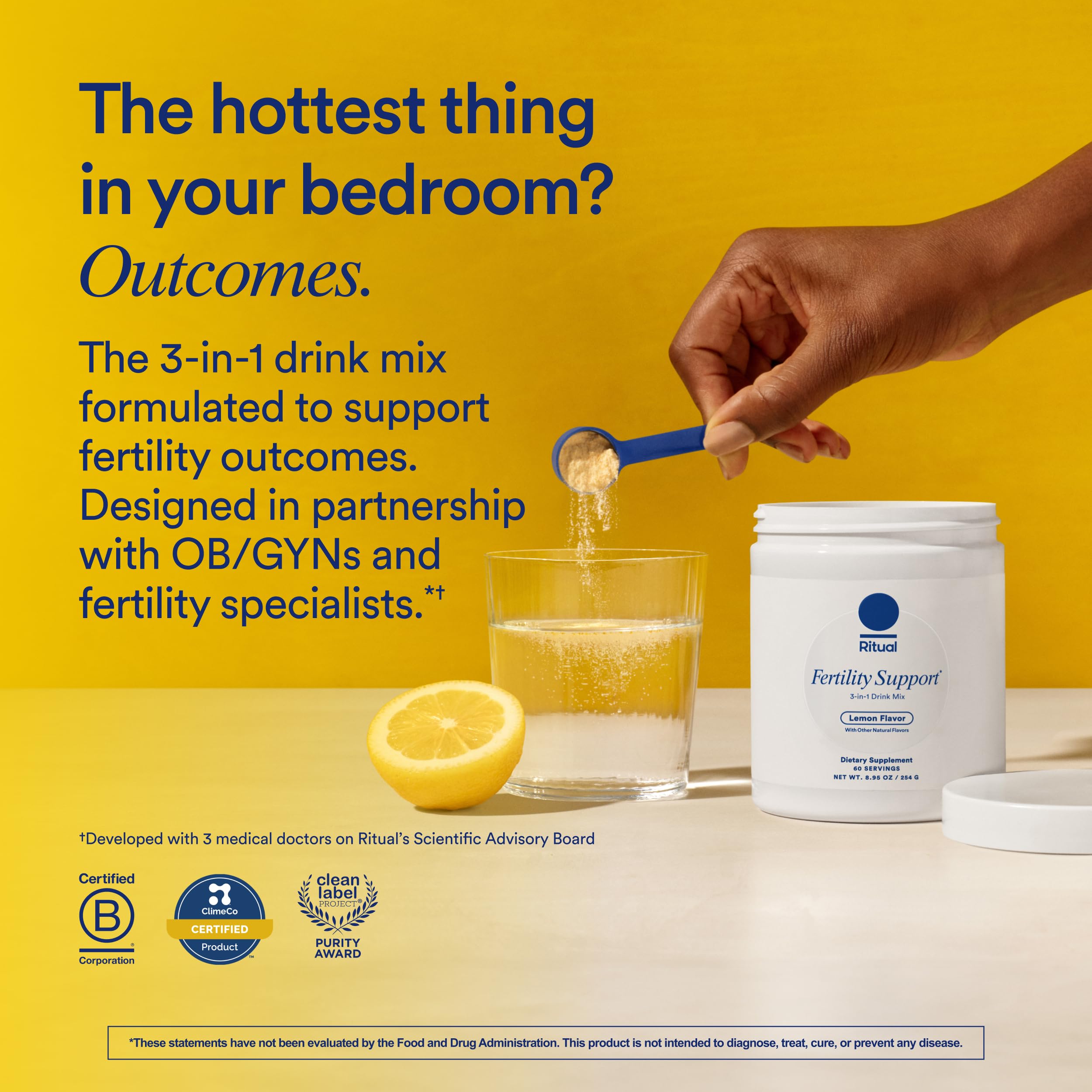 Ritual Fertility Support 3-in-1 Drink-Mix — CoQ10, NAC & Myo-Inositol, OB/GYN Designed