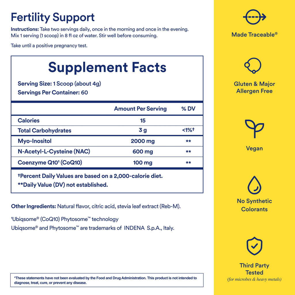 Ritual Fertility Support 3-in-1 Drink-Mix — CoQ10, NAC & Myo-Inositol, OB/GYN Designed