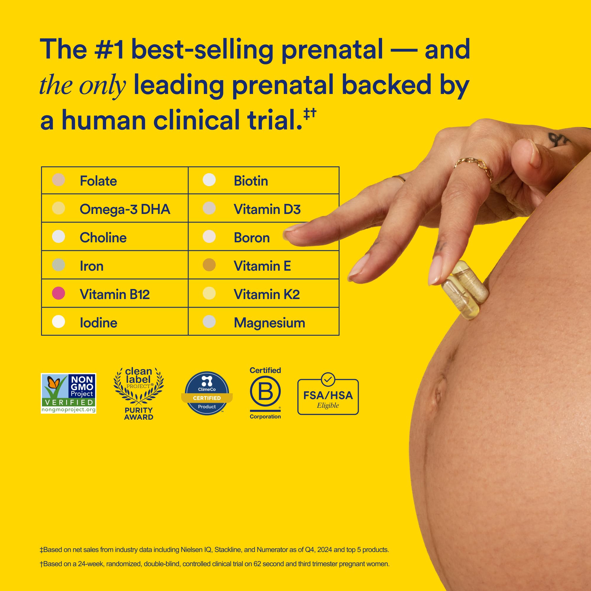 Ritual Essential for Women Prenatal Multivitamin – Vegan, Non-GMO, Citrus, 30 Days