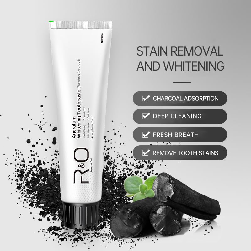 R&O Ageratum Whitening Toothpaste with Bamboo Charcoal – 3.53 oz (2 Tubes)