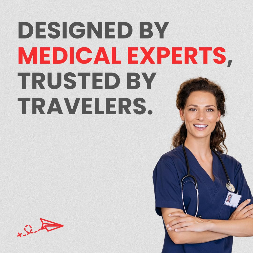 Roamwell Essential Travel Medicine Kit — TSA-Approved OTC Med Pack (Expedition | 60 Tablets)