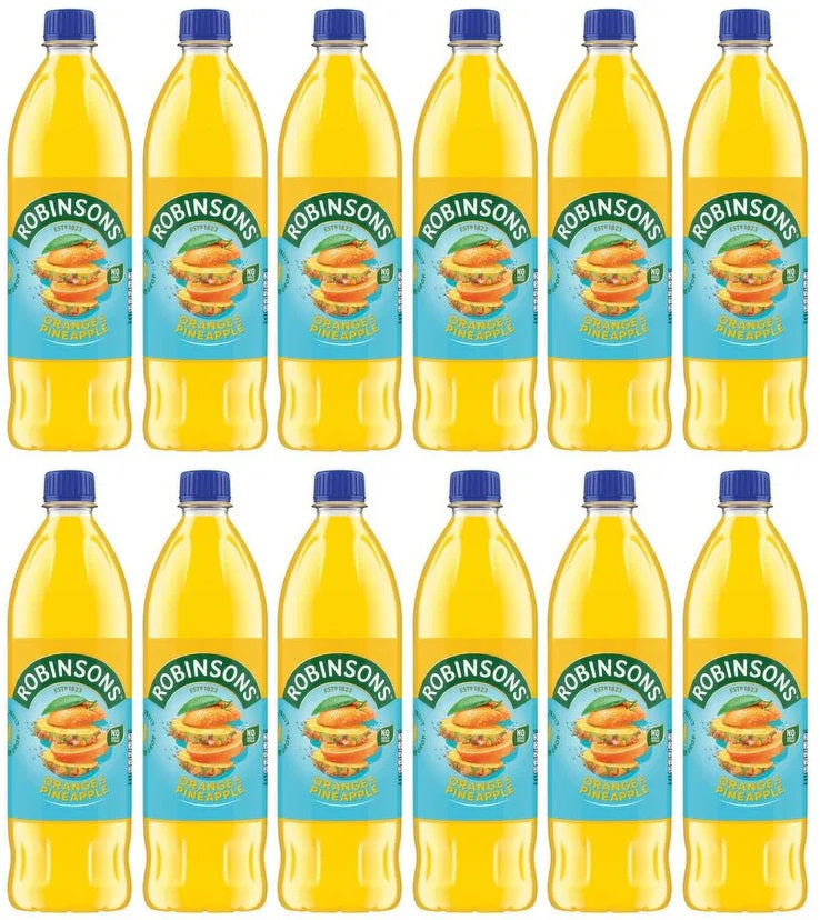 12 x Robinsons Orange & Pineapple 1L Sugar Free