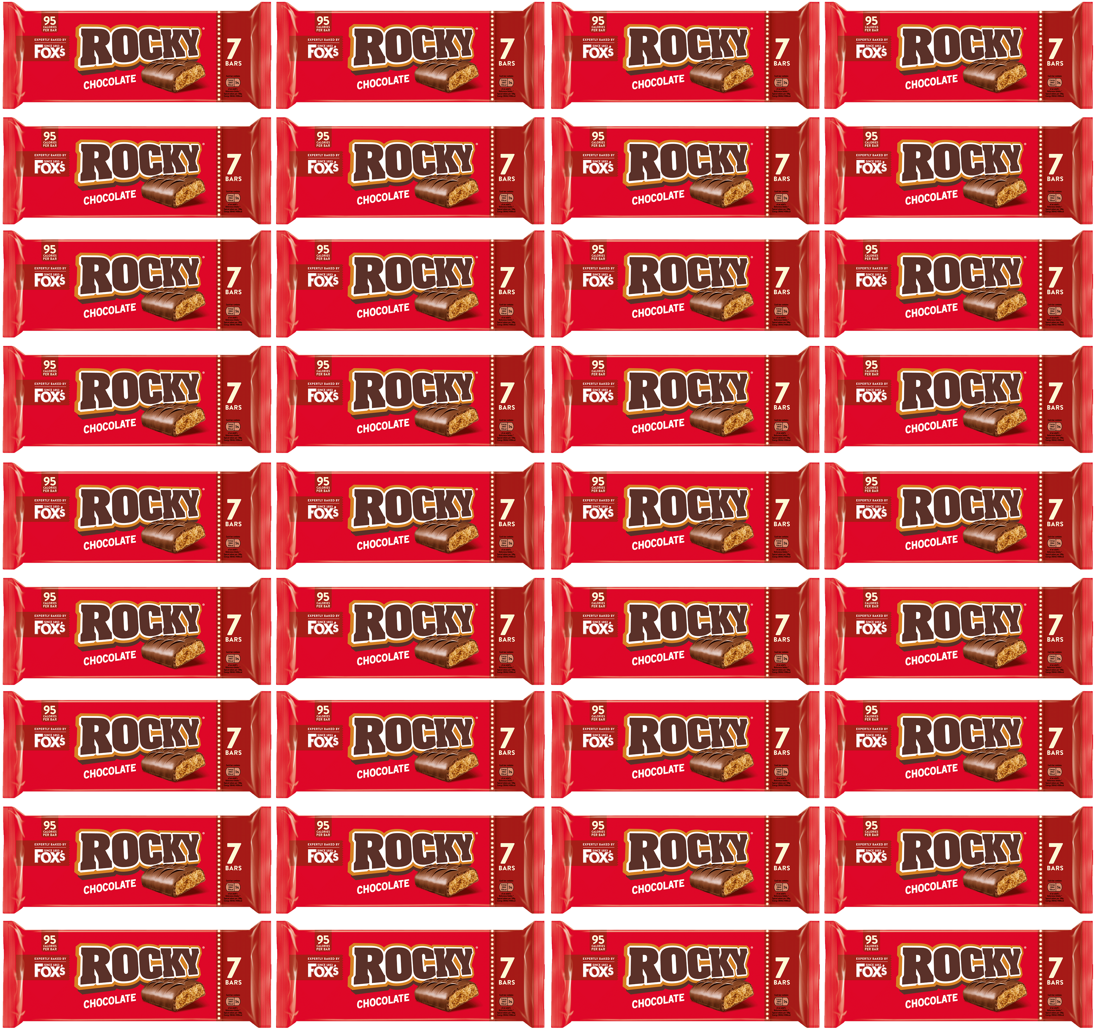 36 x Foxs Rocky Chocolate 7pk - 7 PACK