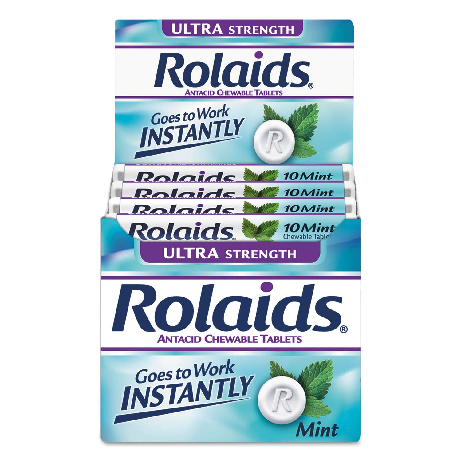 Rolaids R10034 Ultra Strength Mint Chewable Antacid Tablets – 120 Count (12 Rolls)