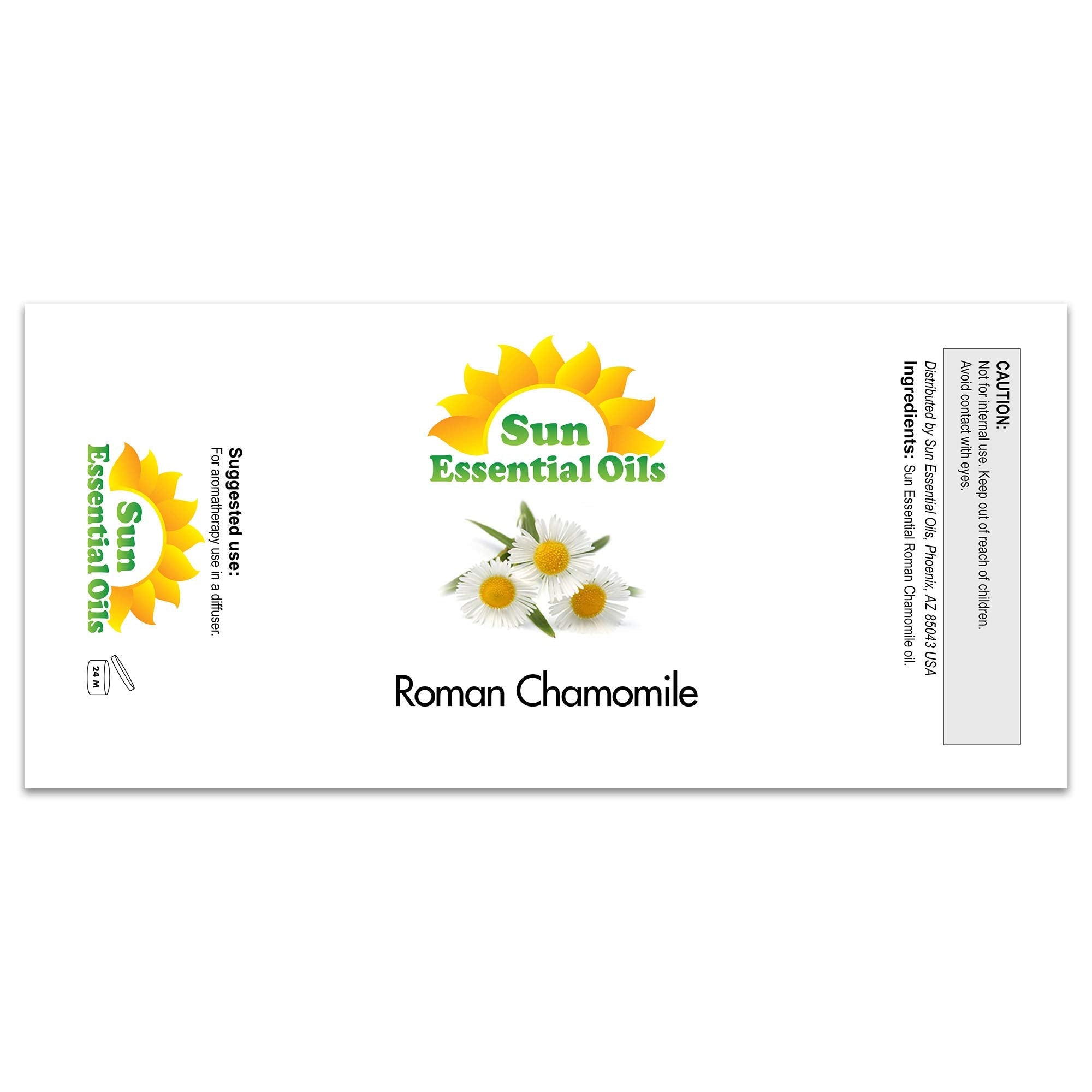 Sun Essential Oils Roman Chamomile Oil 4 oz for Diffuser & DIY Aromatherapy