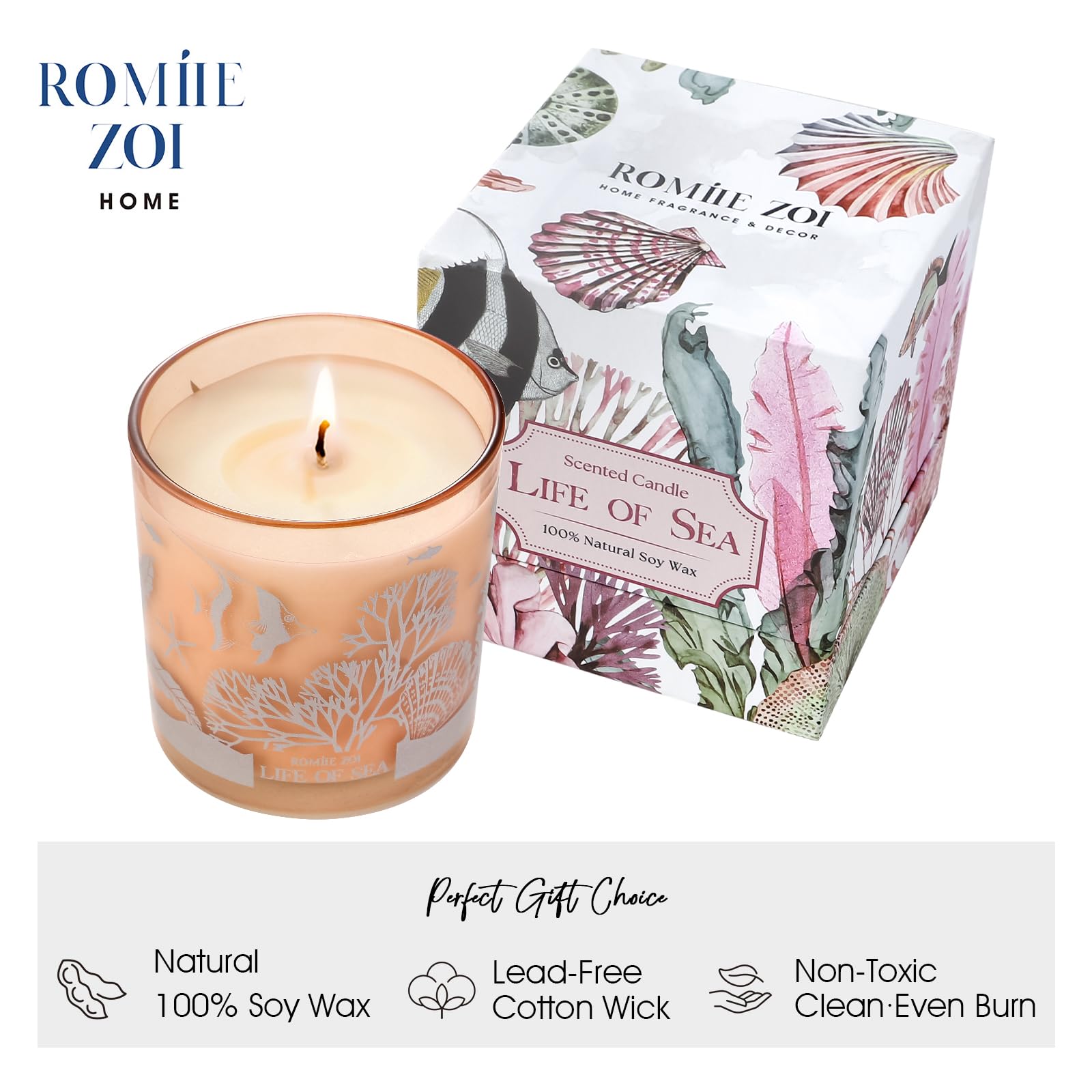 ROMIIE ZOI Life of Sea Scented Candle – 6oz Soy Wax Jar (170g)