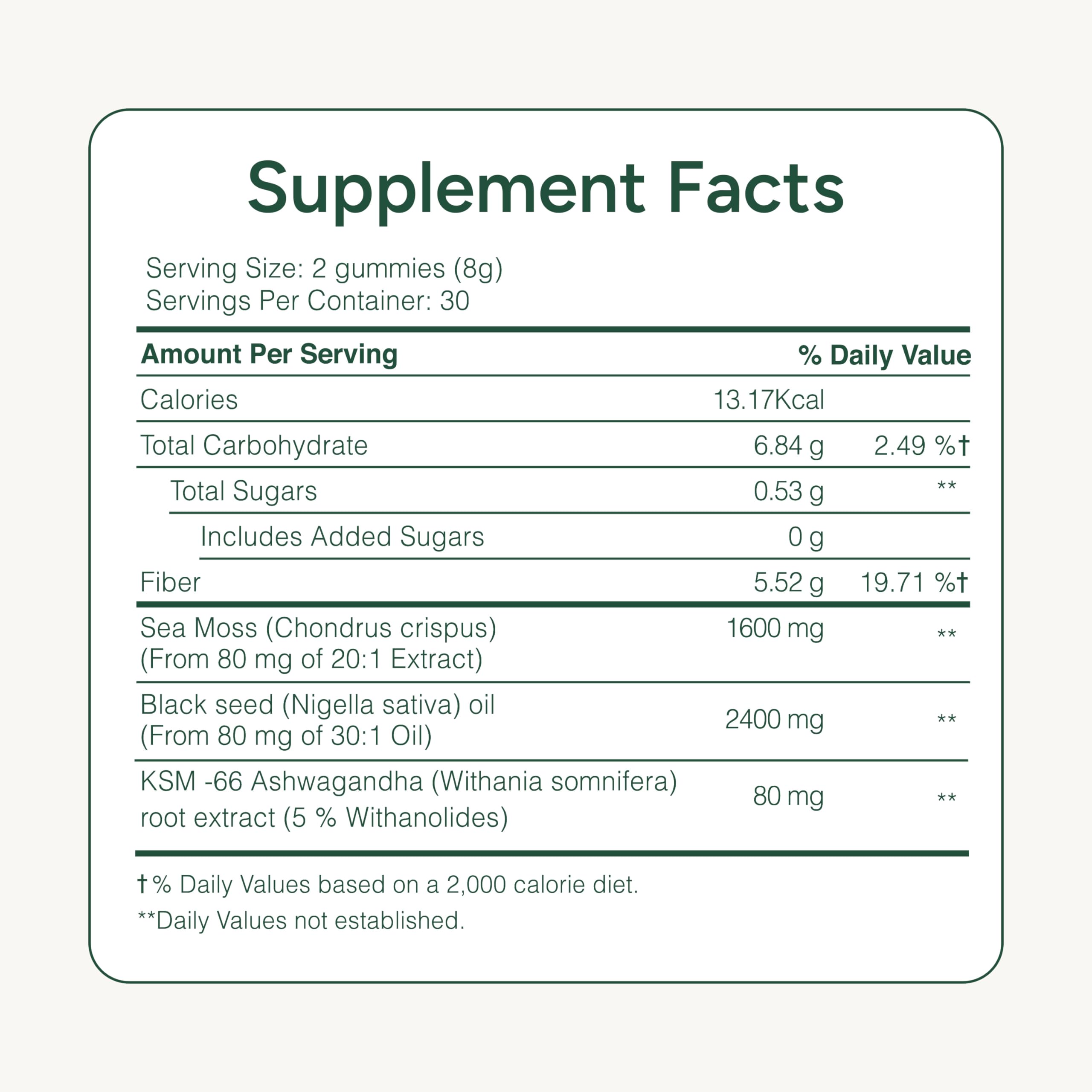 ROOT LABS Sea Moss Gummies – 92+ Minerals, KSM-66 Ashwagandha, Black Seed Oil | 60 Gummies