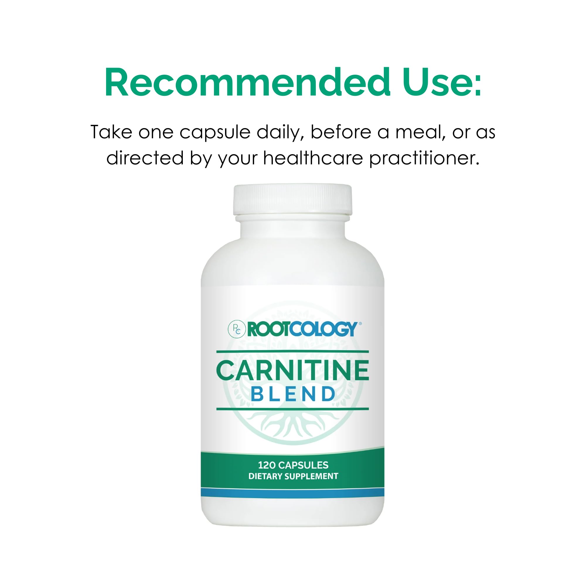 Rootcology by Dr. Izabella Wentz | Carnitine Blend | L-Carnitine & Acetyl-L-Carnitine Formula | Vegetarian Friendly | 120 Capsules