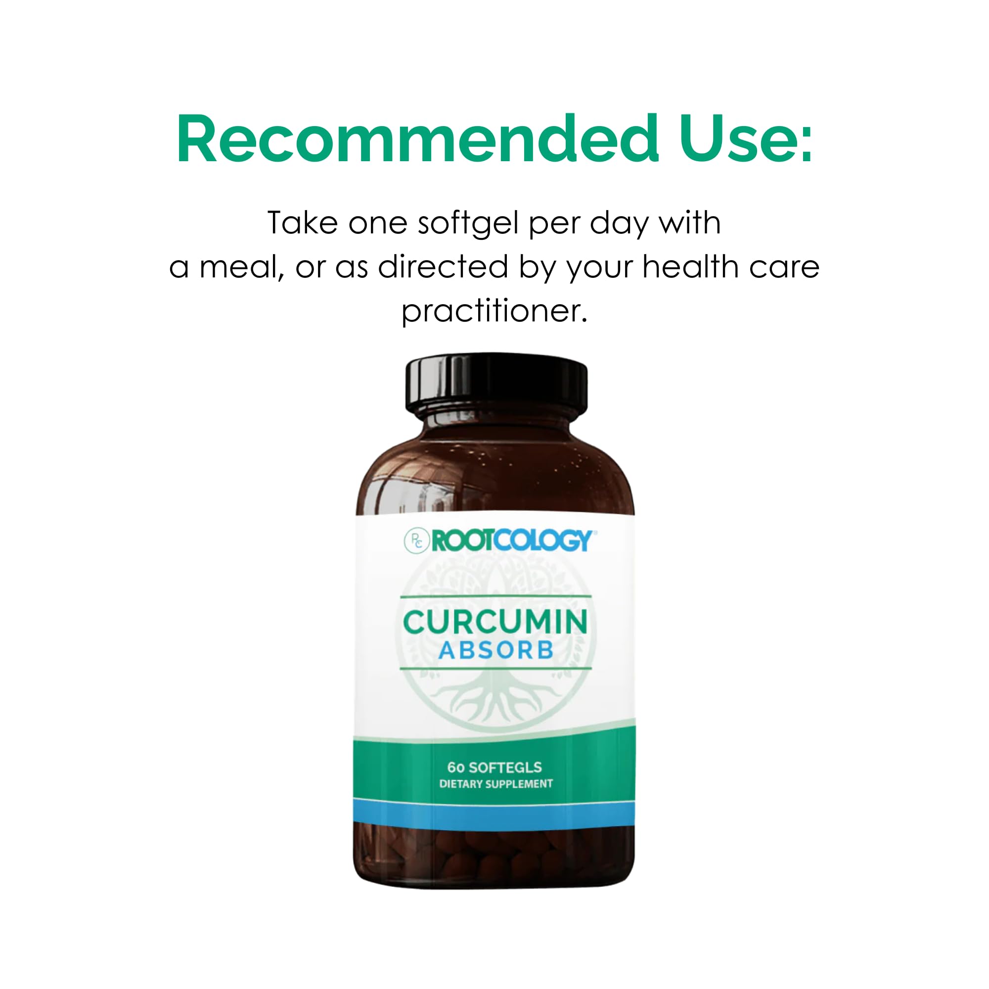 Rootcology by Dr. Izabella Wentz | Curcumin Absorb | Curcumin Turmeric Blend with 3 Bioactive Curcuminoids & Turmeric Oil | 60 Softgels