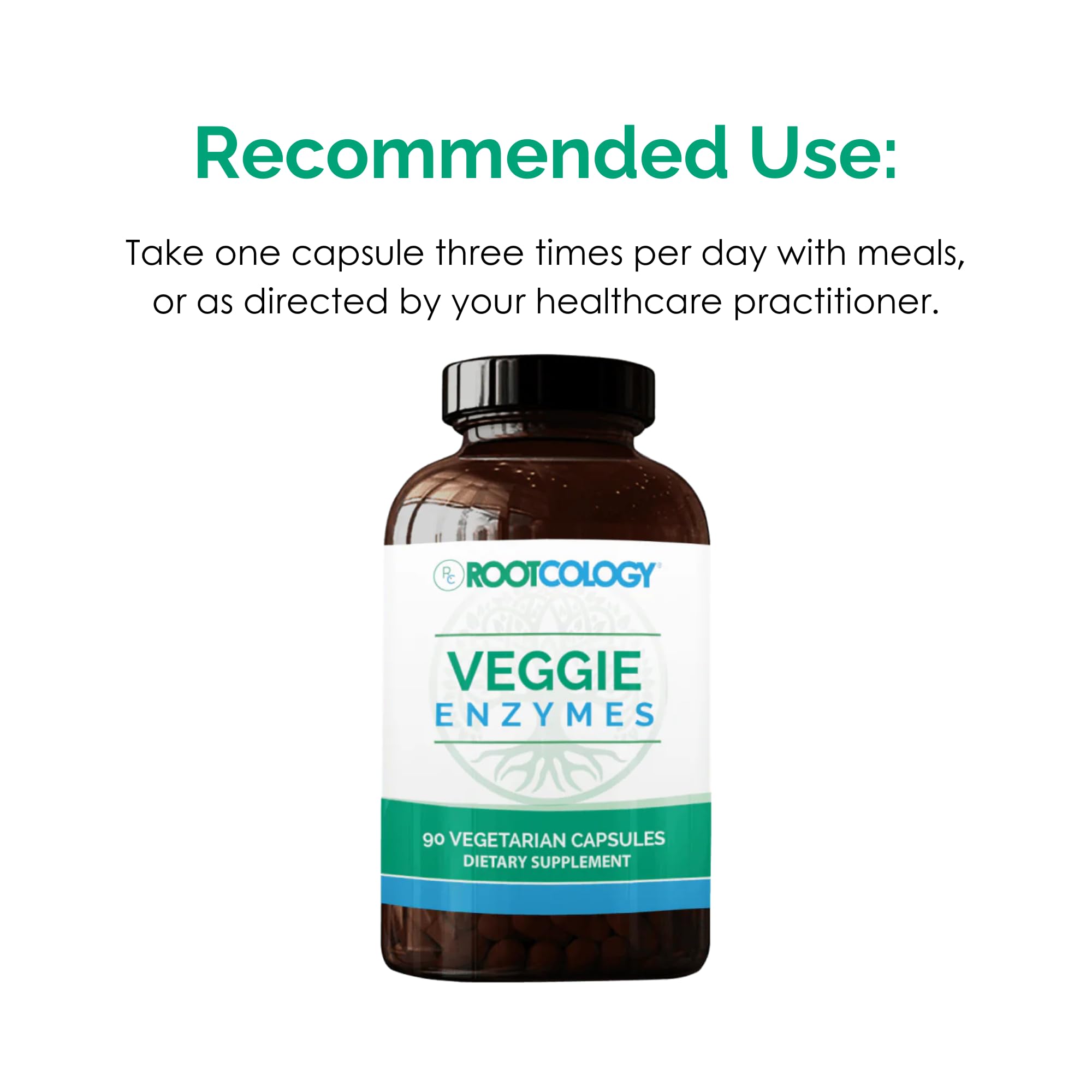 Rootcology by Dr. Izabella Wentz | Veggie Enzymes | 14-Enzyme Blend Formula for Protein, Fat & Carb Digestion | 90 Vegetarian Capsules
