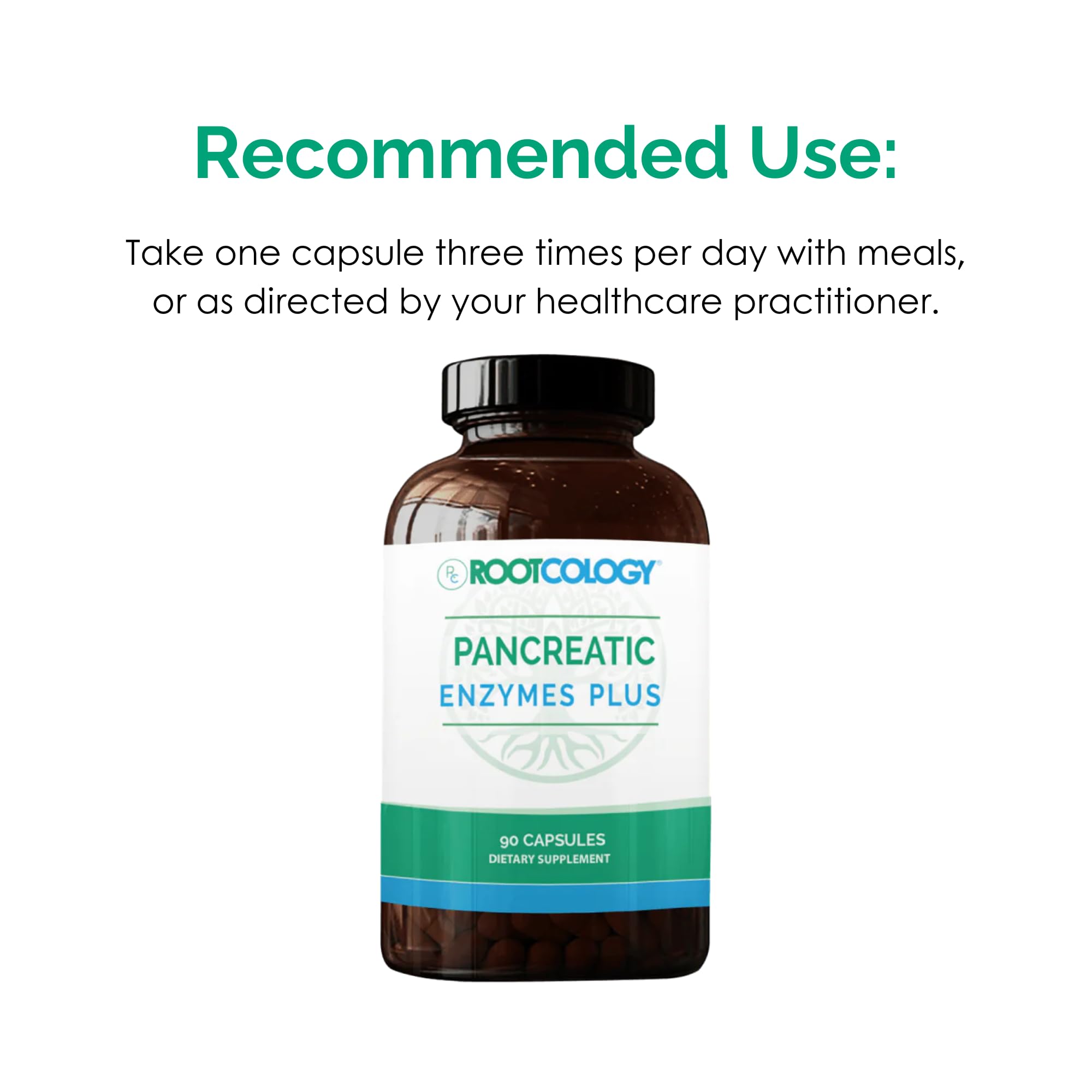 Rootcology by Dr. Izabella Wentz | Pancreatic Enzymes Plus | Enteric Coated Lipase, Protease & Amylase Blend with Bromelain | 90 Capsules
