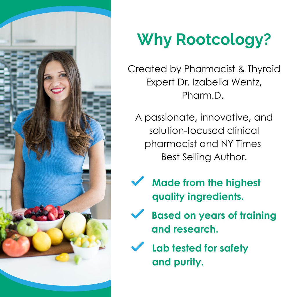 Rootcology by Dr. Izabella Wentz | Veggie Enzymes | 14-Enzyme Blend Formula for Protein, Fat & Carb Digestion | 90 Vegetarian Capsules