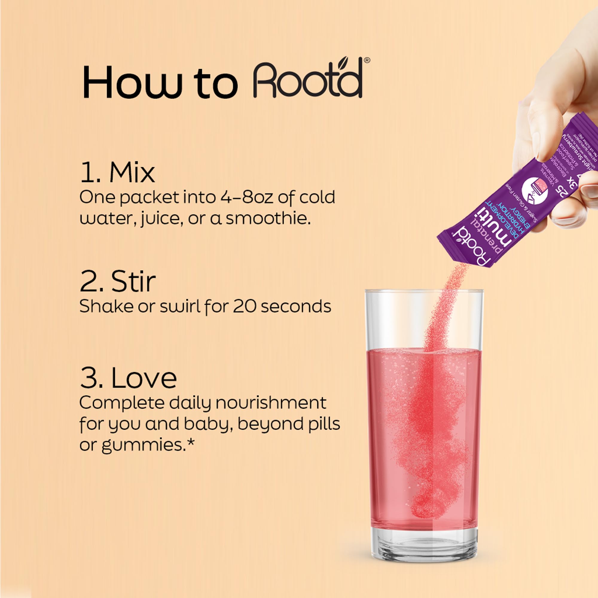 Root'd Prenatal Multivitamin Powder — 25 Vitamins & 3x Electrolytes, Folate, Iron, D3, 7 Superfoods & Probiotics | Sugar-Free | 24 Packets